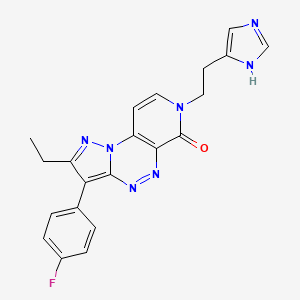 molecular formula C21H18FN7O B5986322 2-ethyl-3-(4-fluorophenyl)-7-[2-(1H-imidazol-5-yl)ethyl]pyrazolo[5,1-c]pyrido[4,3-e][1,2,4]triazin-6(7H)-one 