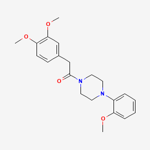 molecular formula C21H26N2O4 B5986330 1-[(3,4-dimethoxyphenyl)acetyl]-4-(2-methoxyphenyl)piperazine 