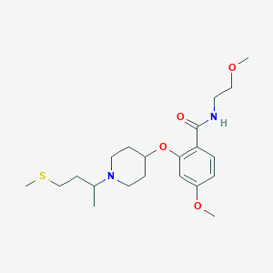 molecular formula C21H34N2O4S B5986333 4-methoxy-N-(2-methoxyethyl)-2-({1-[1-methyl-3-(methylthio)propyl]-4-piperidinyl}oxy)benzamide 