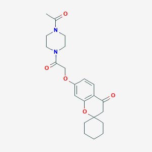 molecular formula C22H28N2O5 B5986339 7-[2-(4-acetyl-1-piperazinyl)-2-oxoethoxy]spiro[chromene-2,1'-cyclohexan]-4(3H)-one 