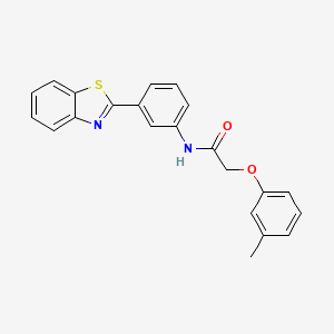 molecular formula C22H18N2O2S B5986367 N-[3-(1,3-benzothiazol-2-yl)phenyl]-2-(3-methylphenoxy)acetamide 