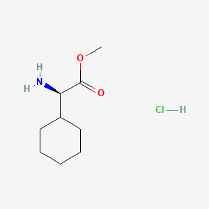 molecular formula C9H18ClNO2 B598638 (R)-Methyl 2-amino-2-cyclohexylacetate hydrochloride CAS No. 14328-64-4