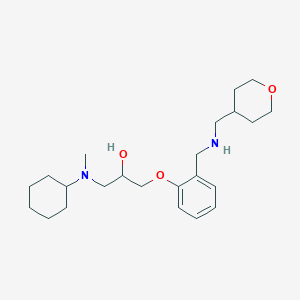 molecular formula C23H38N2O3 B5986408 1-[cyclohexyl(methyl)amino]-3-(2-{[(tetrahydro-2H-pyran-4-ylmethyl)amino]methyl}phenoxy)-2-propanol 