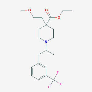 molecular formula C21H30F3NO3 B5986418 ethyl 4-(2-methoxyethyl)-1-{1-methyl-2-[3-(trifluoromethyl)phenyl]ethyl}-4-piperidinecarboxylate 