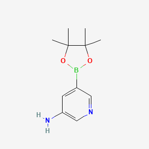 molecular formula C11H17BN2O2 B598642 5-(4,4,5,5-Tetramethyl-1,3,2-dioxaborolan-2-yl)pyridin-3-amine CAS No. 107335-49-9