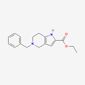 molecular formula C17H20N2O2 B598643 ethyl 5-benzyl-4,5,6,7-tetrahydro-1H-pyrrolo[3,2-c]pyridine-2-carboxylate CAS No. 1201784-83-9