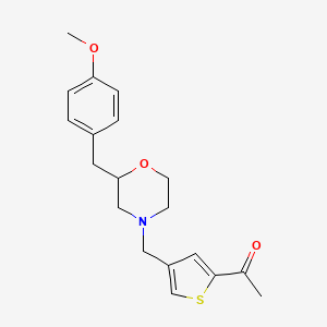molecular formula C19H23NO3S B5986438 1-(4-{[2-(4-methoxybenzyl)-4-morpholinyl]methyl}-2-thienyl)ethanone 