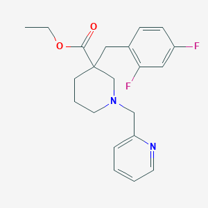 ethyl 3-(2,4-difluorobenzyl)-1-(2-pyridinylmethyl)-3-piperidinecarboxylate