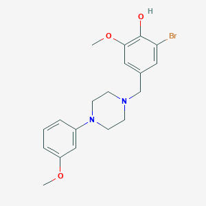 molecular formula C19H23BrN2O3 B5986452 2-bromo-6-methoxy-4-{[4-(3-methoxyphenyl)-1-piperazinyl]methyl}phenol 