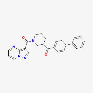 molecular formula C25H22N4O2 B5986456 4-biphenylyl[1-(pyrazolo[1,5-a]pyrimidin-3-ylcarbonyl)-3-piperidinyl]methanone 
