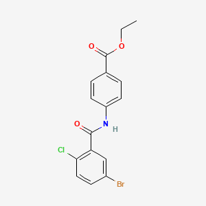 molecular formula C16H13BrClNO3 B5986461 ethyl 4-[(5-bromo-2-chlorobenzoyl)amino]benzoate 