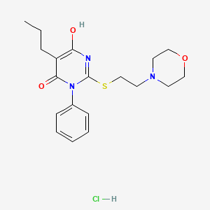 molecular formula C19H26ClN3O3S B5986500 6-hydroxy-2-{[2-(4-morpholinyl)ethyl]thio}-3-phenyl-5-propyl-4(3H)-pyrimidinone hydrochloride 