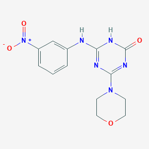 molecular formula C13H14N6O4 B5986521 6-(4-morpholinyl)-4-[(3-nitrophenyl)amino]-1,3,5-triazin-2(1H)-one 