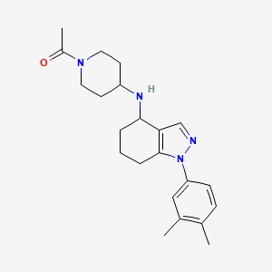 molecular formula C22H30N4O B5986529 N-(1-acetyl-4-piperidinyl)-1-(3,4-dimethylphenyl)-4,5,6,7-tetrahydro-1H-indazol-4-amine 