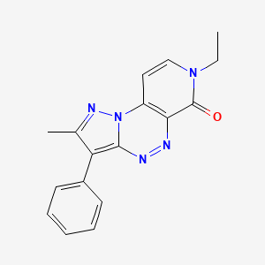 molecular formula C17H15N5O B5986536 7-ethyl-2-methyl-3-phenylpyrazolo[5,1-c]pyrido[4,3-e][1,2,4]triazin-6(7H)-one 