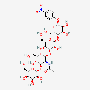 molecular formula C32H48N2O23 B598655 Gal beta(1-3)GlcNAc beta(1-3)Gal beta(1-4)Glc-beta-pNP CAS No. 148705-09-3