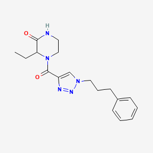 3-ethyl-4-{[1-(3-phenylpropyl)-1H-1,2,3-triazol-4-yl]carbonyl}-2-piperazinone