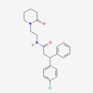 molecular formula C22H25ClN2O2 B5986558 3-(4-chlorophenyl)-N-[2-(2-oxo-1-piperidinyl)ethyl]-3-phenylpropanamide 