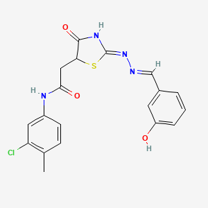 N-(3-chloro-4-methylphenyl)-2-{4-hydroxy-2-[(3-hydroxybenzylidene)hydrazono]-2,5-dihydro-1,3-thiazol-5-yl}acetamide