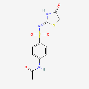 molecular formula C11H11N3O4S2 B5986574 N-(4-{[(4-oxo-1,3-thiazolidin-2-ylidene)amino]sulfonyl}phenyl)acetamide 