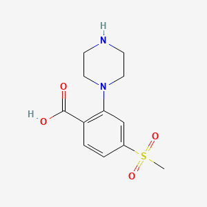 molecular formula C12H16N2O4S B598659 4-(Methylsulfonyl)-2-piperazinobenzoic acid CAS No. 1197193-32-0