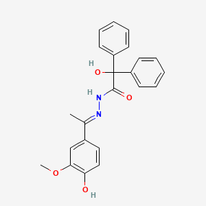 2-hydroxy-N'-[1-(4-hydroxy-3-methoxyphenyl)ethylidene]-2,2-diphenylacetohydrazide