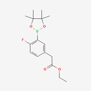 molecular formula C16H22BFO4 B598660 2-(4-氟-3-(4,4,5,5-四甲基-1,3,2-二氧杂硼环兰-2-基)苯基)乙酸乙酯 CAS No. 1198615-88-1