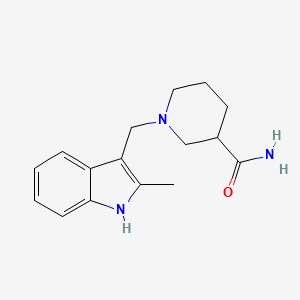 molecular formula C16H21N3O B5986607 1-[(2-methyl-1H-indol-3-yl)methyl]-3-piperidinecarboxamide 