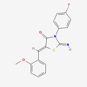 molecular formula C17H13FN2O2S B5986630 3-(4-fluorophenyl)-2-imino-5-(2-methoxybenzylidene)-1,3-thiazolidin-4-one 