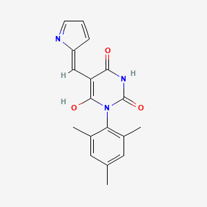 molecular formula C18H17N3O3 B5986647 1-mesityl-5-(1H-pyrrol-2-ylmethylene)-2,4,6(1H,3H,5H)-pyrimidinetrione 