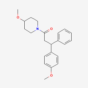 molecular formula C22H27NO3 B5986663 4-methoxy-1-[3-(4-methoxyphenyl)-3-phenylpropanoyl]piperidine 