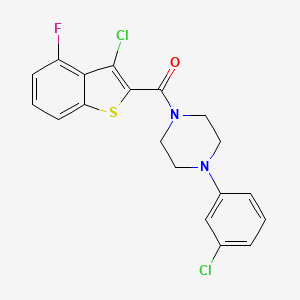 molecular formula C19H15Cl2FN2OS B5986679 1-[(3-chloro-4-fluoro-1-benzothien-2-yl)carbonyl]-4-(3-chlorophenyl)piperazine 