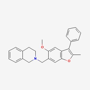 molecular formula C26H25NO2 B5986704 2-[(5-methoxy-2-methyl-3-phenyl-1-benzofuran-6-yl)methyl]-1,2,3,4-tetrahydroisoquinoline 