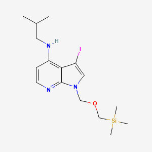 molecular formula C16H26IN3OSi B598671 3-碘-N-异丁基-1-(((三甲基甲硅烷基)甲氧基)甲基)-1H-吡咯并[2,3-b]吡啶-4-胺 CAS No. 1203566-36-2