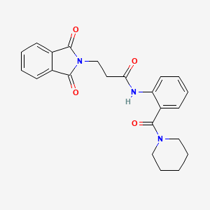 molecular formula C23H23N3O4 B5986715 3-(1,3-dioxo-1,3-dihydro-2H-isoindol-2-yl)-N-[2-(1-piperidinylcarbonyl)phenyl]propanamide 