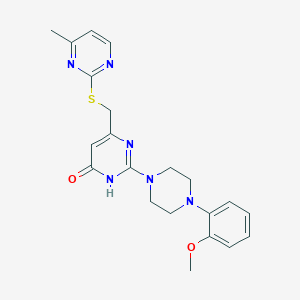 molecular formula C21H24N6O2S B5986723 2-[4-(2-methoxyphenyl)-1-piperazinyl]-6-{[(4-methyl-2-pyrimidinyl)thio]methyl}-4(3H)-pyrimidinone 