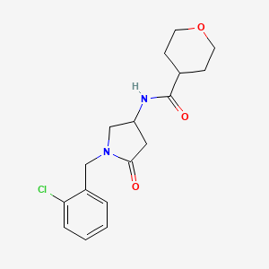 molecular formula C17H21ClN2O3 B5986729 N-[1-(2-chlorobenzyl)-5-oxo-3-pyrrolidinyl]tetrahydro-2H-pyran-4-carboxamide 