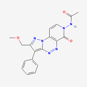 molecular formula C18H16N6O3 B5986750 N-[2-(methoxymethyl)-6-oxo-3-phenylpyrazolo[5,1-c]pyrido[4,3-e][1,2,4]triazin-7(6H)-yl]acetamide 