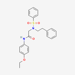 molecular formula C24H26N2O4S B5986752 N~1~-(4-ethoxyphenyl)-N~2~-(2-phenylethyl)-N~2~-(phenylsulfonyl)glycinamide 