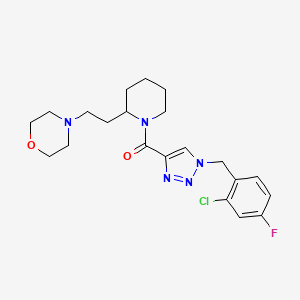 molecular formula C21H27ClFN5O2 B5986758 4-[2-(1-{[1-(2-chloro-4-fluorobenzyl)-1H-1,2,3-triazol-4-yl]carbonyl}-2-piperidinyl)ethyl]morpholine 