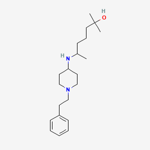 molecular formula C21H36N2O B5986765 2-methyl-6-{[1-(2-phenylethyl)-4-piperidinyl]amino}-2-heptanol 