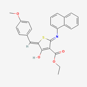 ethyl 5-(4-methoxybenzylidene)-2-(1-naphthylamino)-4-oxo-4,5-dihydro-3-thiophenecarboxylate