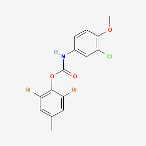 molecular formula C15H12Br2ClNO3 B5986786 2,6-dibromo-4-methylphenyl (3-chloro-4-methoxyphenyl)carbamate 