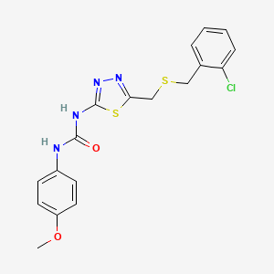 molecular formula C18H17ClN4O2S2 B5986802 1-(5-{[(2-Chlorobenzyl)sulfanyl]methyl}-1,3,4-thiadiazol-2-yl)-3-(4-methoxyphenyl)urea 