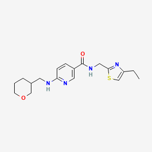 N-[(4-ethyl-1,3-thiazol-2-yl)methyl]-6-[(tetrahydro-2H-pyran-3-ylmethyl)amino]nicotinamide