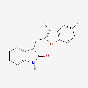 molecular formula C19H17NO2 B5986854 3-[(3,5-dimethyl-1-benzofuran-2-yl)methyl]-1,3-dihydro-2H-indol-2-one 