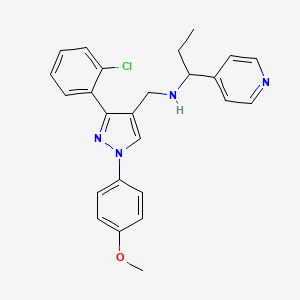 N-{[3-(2-chlorophenyl)-1-(4-methoxyphenyl)-1H-pyrazol-4-yl]methyl}-1-(4-pyridinyl)-1-propanamine