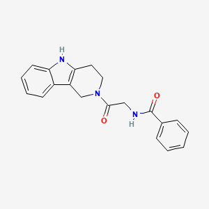 N-[2-oxo-2-(1,3,4,5-tetrahydro-2H-pyrido[4,3-b]indol-2-yl)ethyl]benzamide