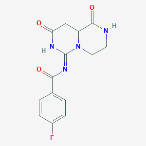 N-{18-DIOXO-1H2H3H4H8H9H9AH-PYRIMIDO[16-A]PYRAZIN-6-YL}-4-FLUOROBENZAMIDE