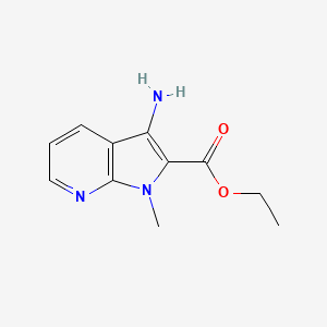 molecular formula C11H13N3O2 B598695 ethyl 3-amino-1-methyl-1H-pyrrolo[2,3-b]pyridine-2-carboxylate CAS No. 181283-92-1